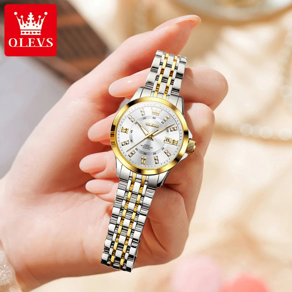 OLEVS 3620 Womens Watches Original Elegant Fashion Quartz Wirtwatch For Ladies Waterproof Luminous Diamond Scale Reloj 251027