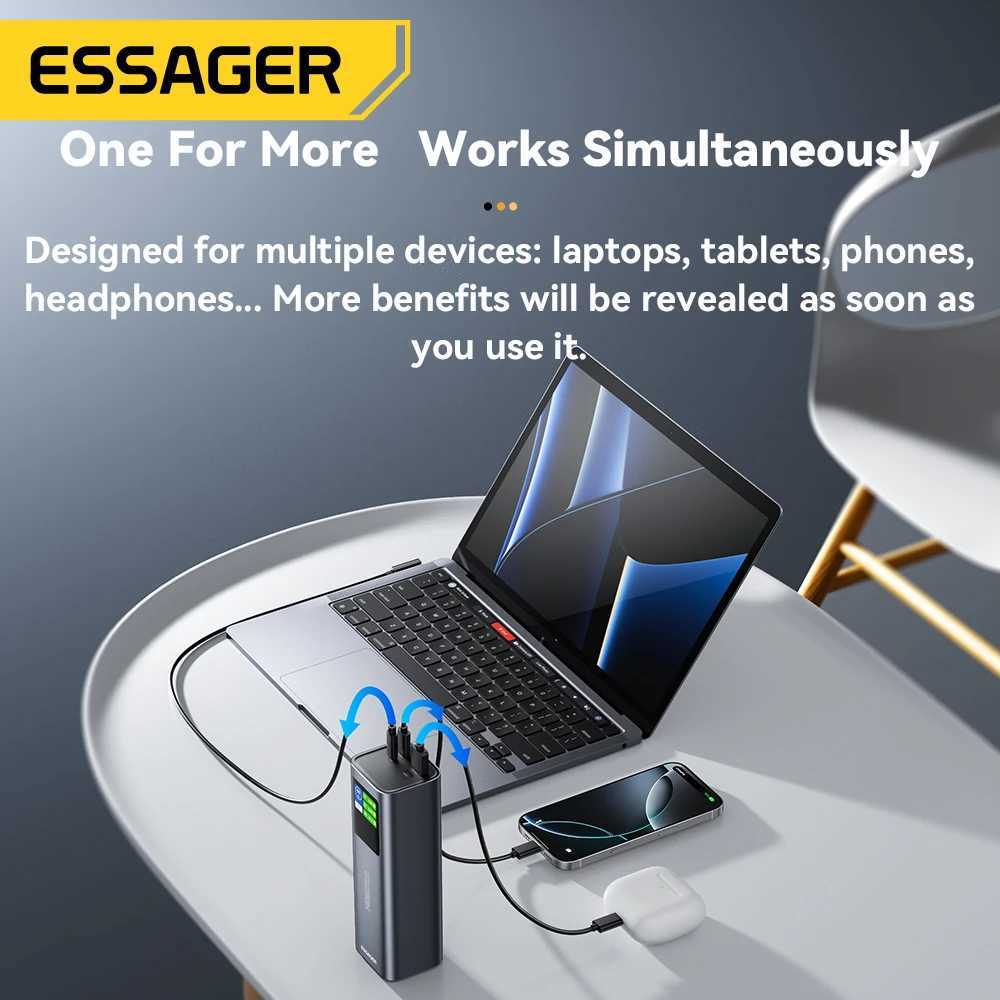 ESSAGER 140W Power Bank 27000mAh PD31 Super Fast Charging Digital Display Portable PowerBank for Macbook Laptop iPhone 17 16 15 J251114