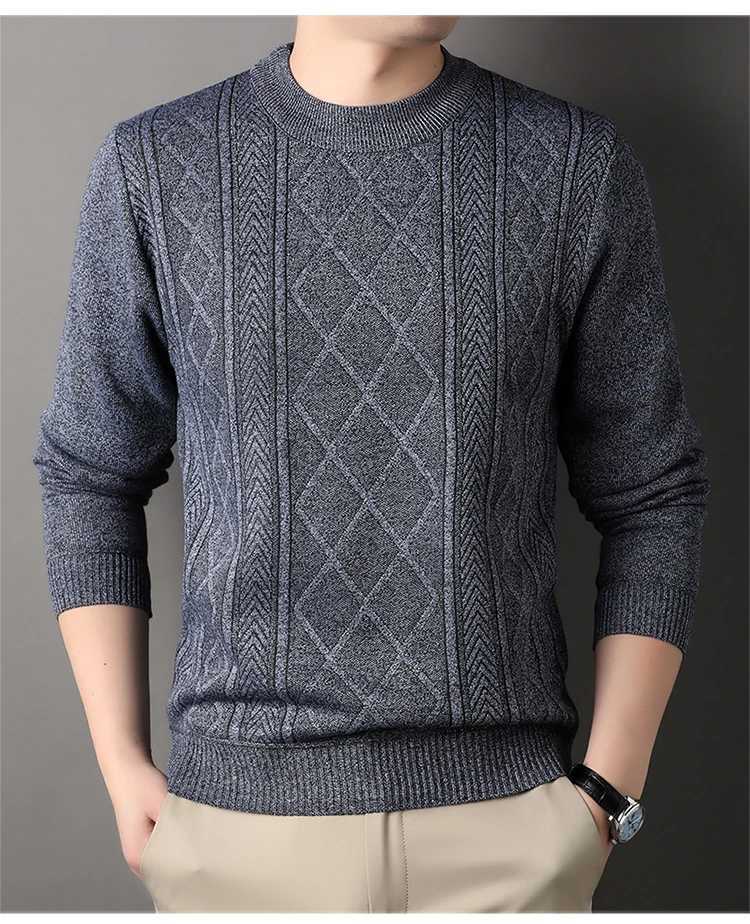 Man Solid Color 2024 New Autumn Winter Warm Fashion Sweater Casual And Comfortable Soft SweaterXJ251022