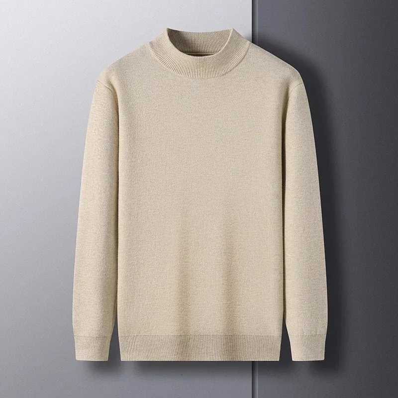 Autumn Mens Mock Neck Sweater Mens Knit Pullovers Thick Turtleneck Sweater Winter Warm Men Jumper Fit Basic Knit TeeXJ251022
