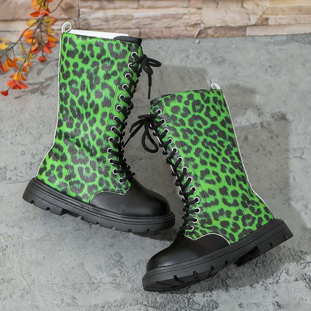 Girls' Winter Warm Mid-Calf With Zipper Lace Closure PU Upper, Rubber Sole & Soft Snow Boots For, Playdates, Parties All-Terrain Traction To - Du