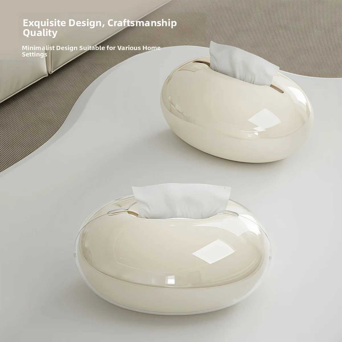Desktop oval Tissue Box He Off bathro Organizer Premium Workstation Paper Dispenser Living Ro Decor Tissue Case Y251022