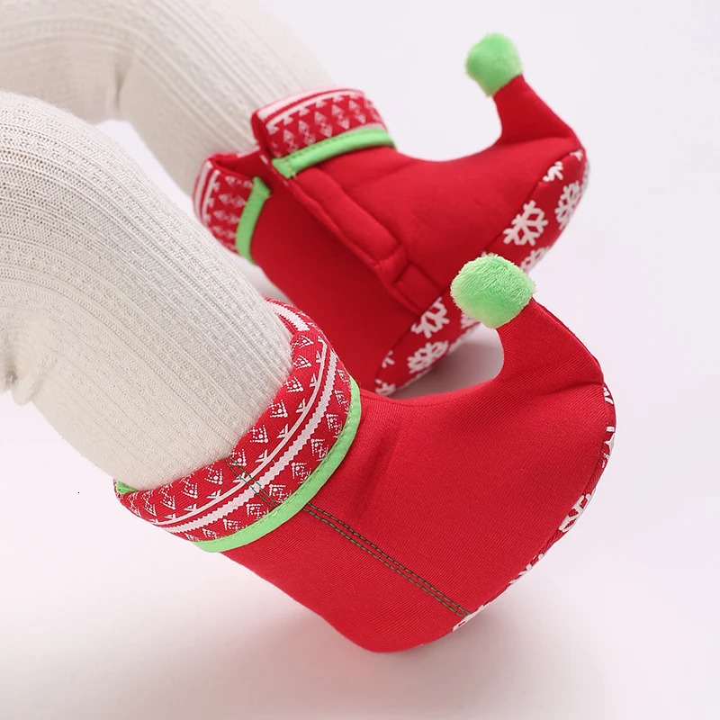 Infant born Booties Santa Foot Socks Baby Christmas Boots Lovely Snowflake n Winter Warm Slippers AntiSlip Shoes 251022