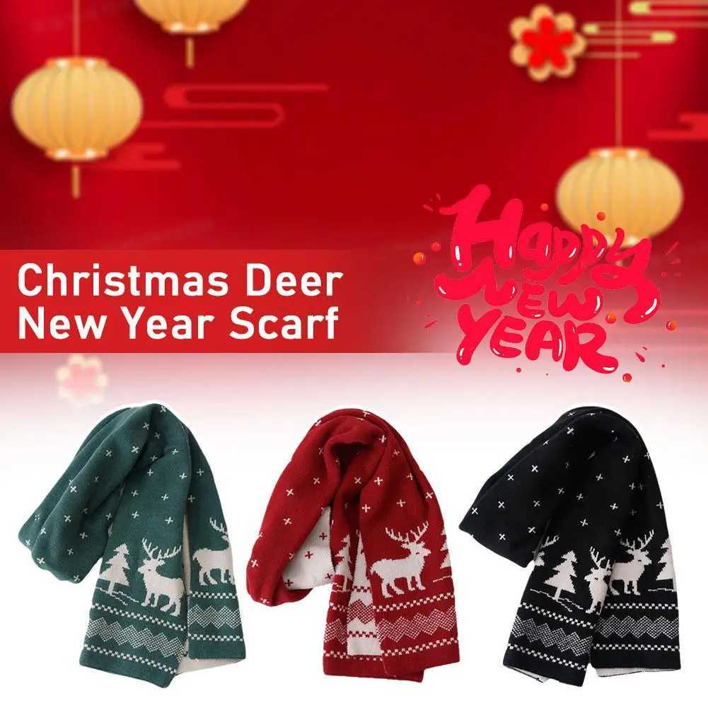2025 Santa Claus Knitted Red Scarf Womens Autumn And Versatile Winter Scarf Year Student Couple Version New Gift Warm Kore B5W2 J251022