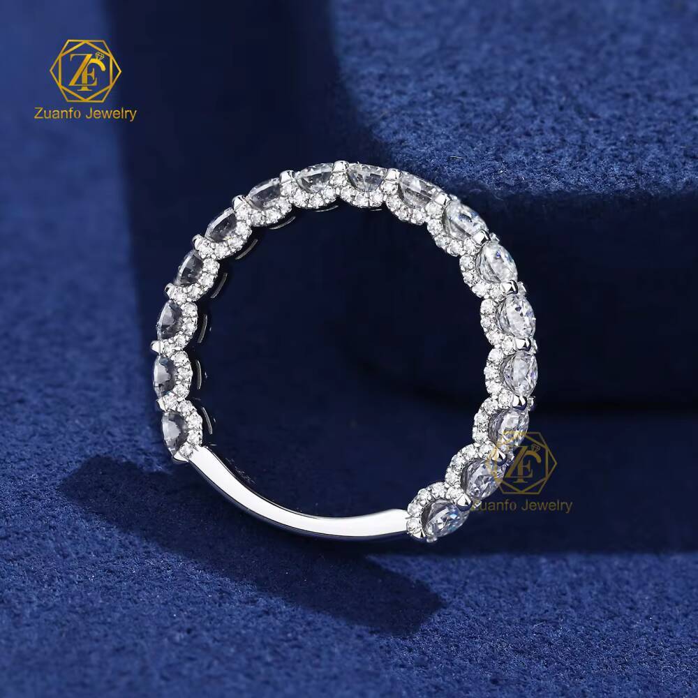 Factory Price Moissanite Ring Couple Set 3CT 7x9mm Radiant Cut 10K 14K White Gold Wedding Ring Sets for Women