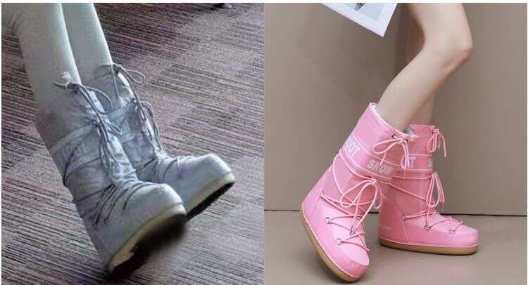 2025 Winter Same Style Ski Non-Slip Boots For Women, Warm, Thickened, Snow Fashion, Round Toe, Waterproof, Mid-Calf