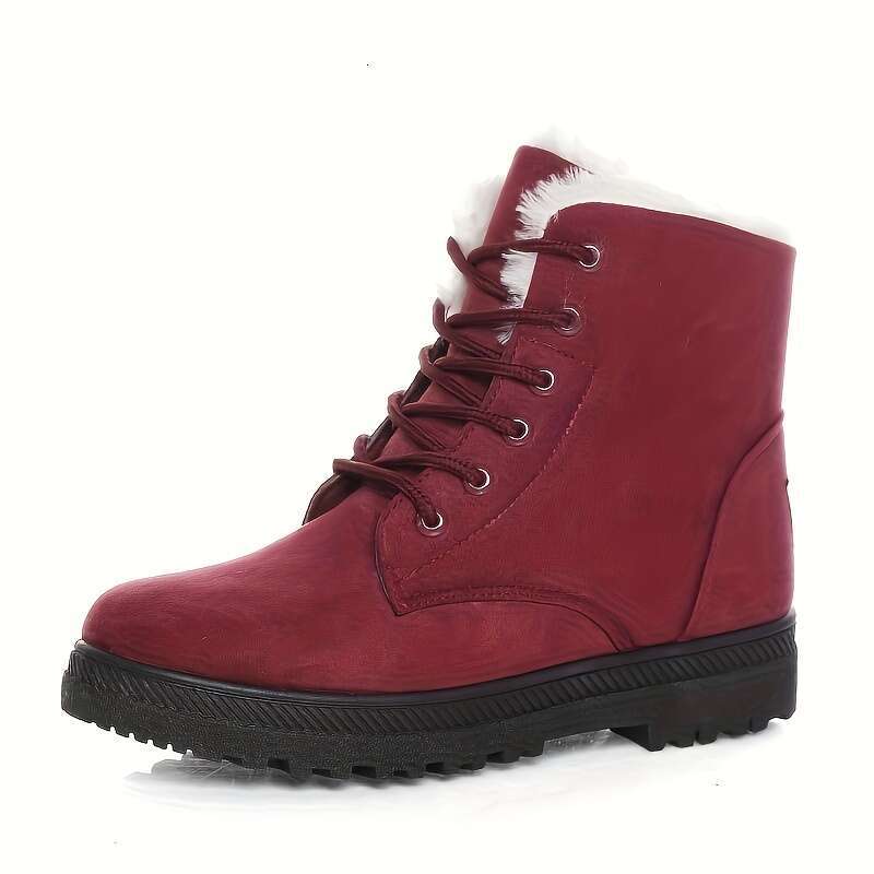 Women's Snow Ankle Boots With Collar PU Sole - Slip-Resistant Traction, Warm Fabric Lining, Multi-Color Options For Cold Weather & Icy Surfaces, 