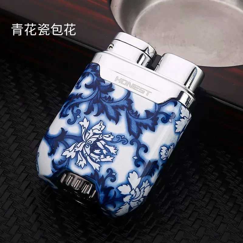 Torch Lighter Butane Windproof Lighter Mens Gifts Lighter for Candle Camping Family Use Sier C251022
