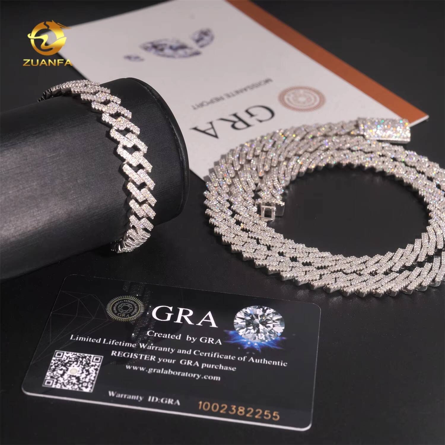 Promotion Price Regular Two Row 10mm Hip Hop Moissanite Diamond 925 Silver Iced Out Cuban Link Chain