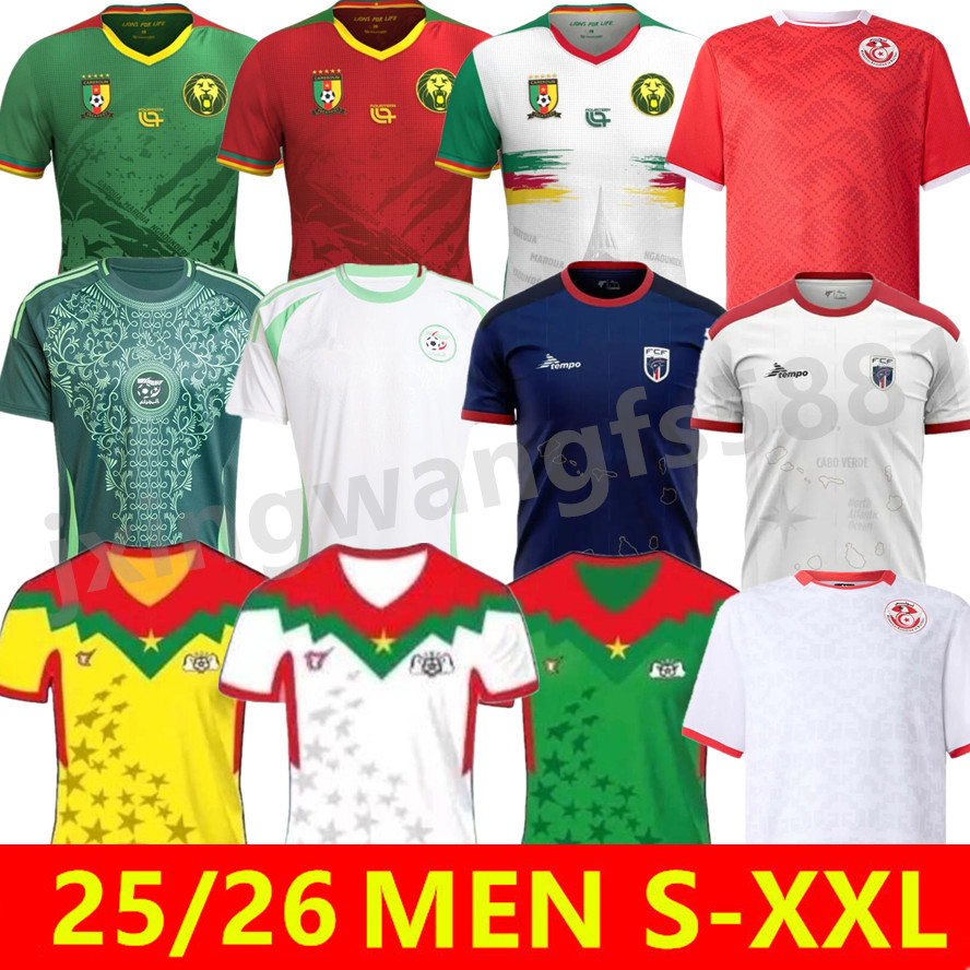 2025 Cameroon Soccer Jersey Algeria 25/26 Maillot de football Burkina Faso Cape Verde Islands Tunisia Football Shirt Uniforms