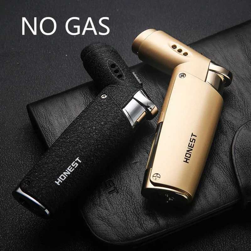Mini straight into lighter portable metal inflatable open flame lighter wholesale for men NO GAS C251022