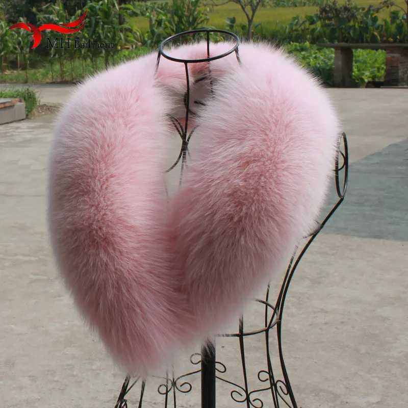 Winter Real Fur Collar 100 Genuine Natural Pink Scarf Scarves Women Large Size WrAPs Neck Warmer Luxury Furry ShAWl Female J251129