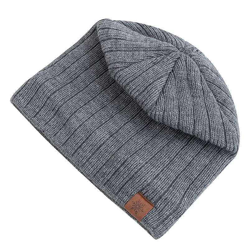 Unisex Snow Labal Winter Hats Solid Color Knitted Hats For Men Women Beanie Cap Outdoor Plush Fur Lining Warm Hats J251022