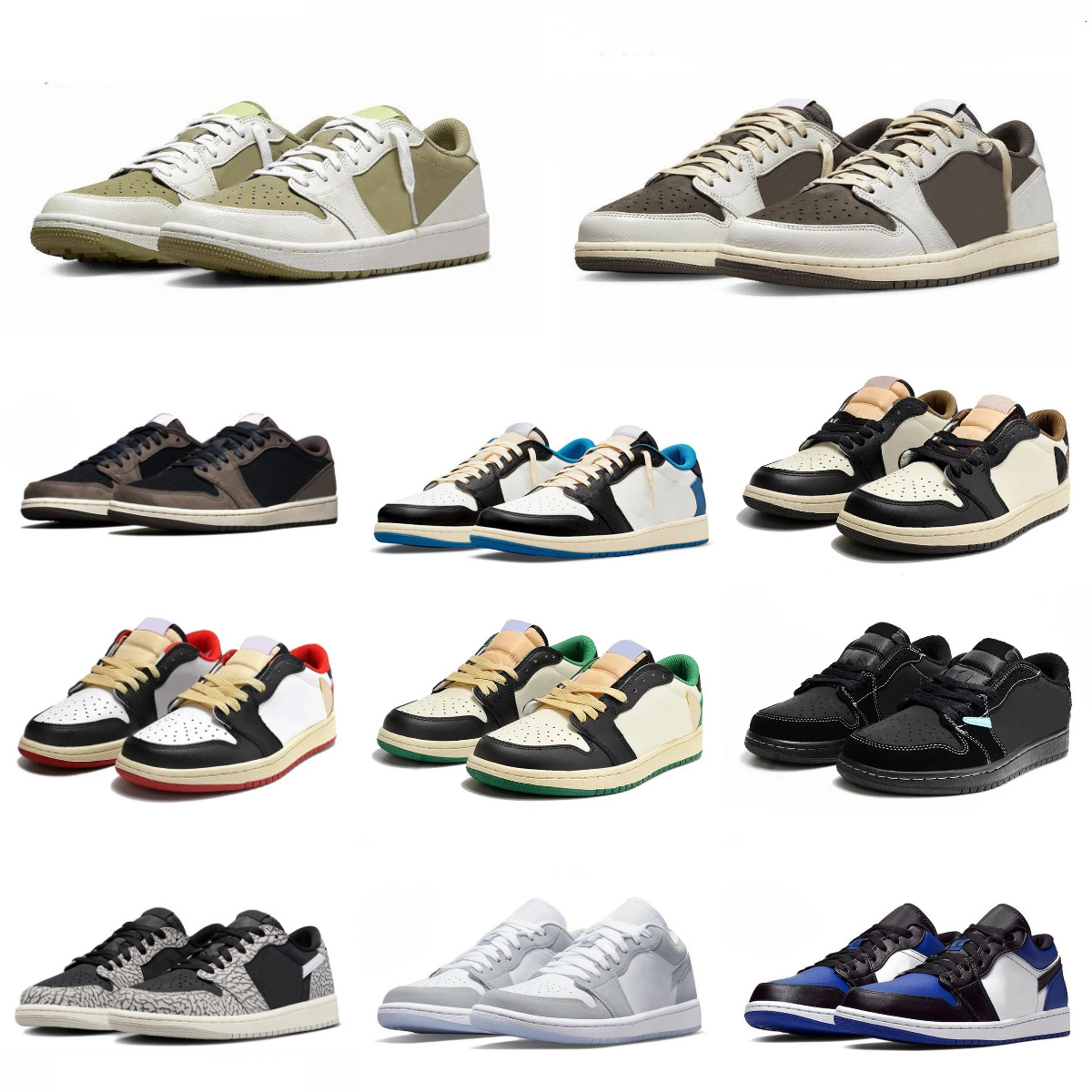 J1 1 Reverse TS Low Sports Basketball Shoes Trainer Jump Mans Women 1S Mocha UNC Jack Dark Canary RetroeS Shoes Medium Olive Neutral White Black Phantoms Sneakers S86