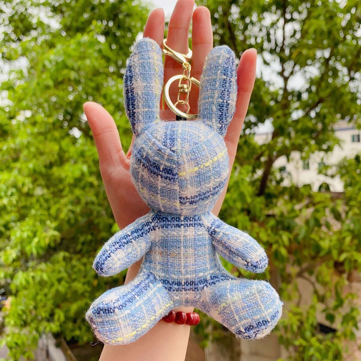 Creative New Handmade Diamond-Studded Rabbit Pendant Cute Car Keychain Couple Bag Charm ddmytues
