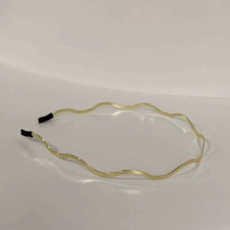 2025 New Fashion Women Gold Metal Wave Bending Hairbands Geometric Thin Headbands Elegant Headdress For Daily Party V251022