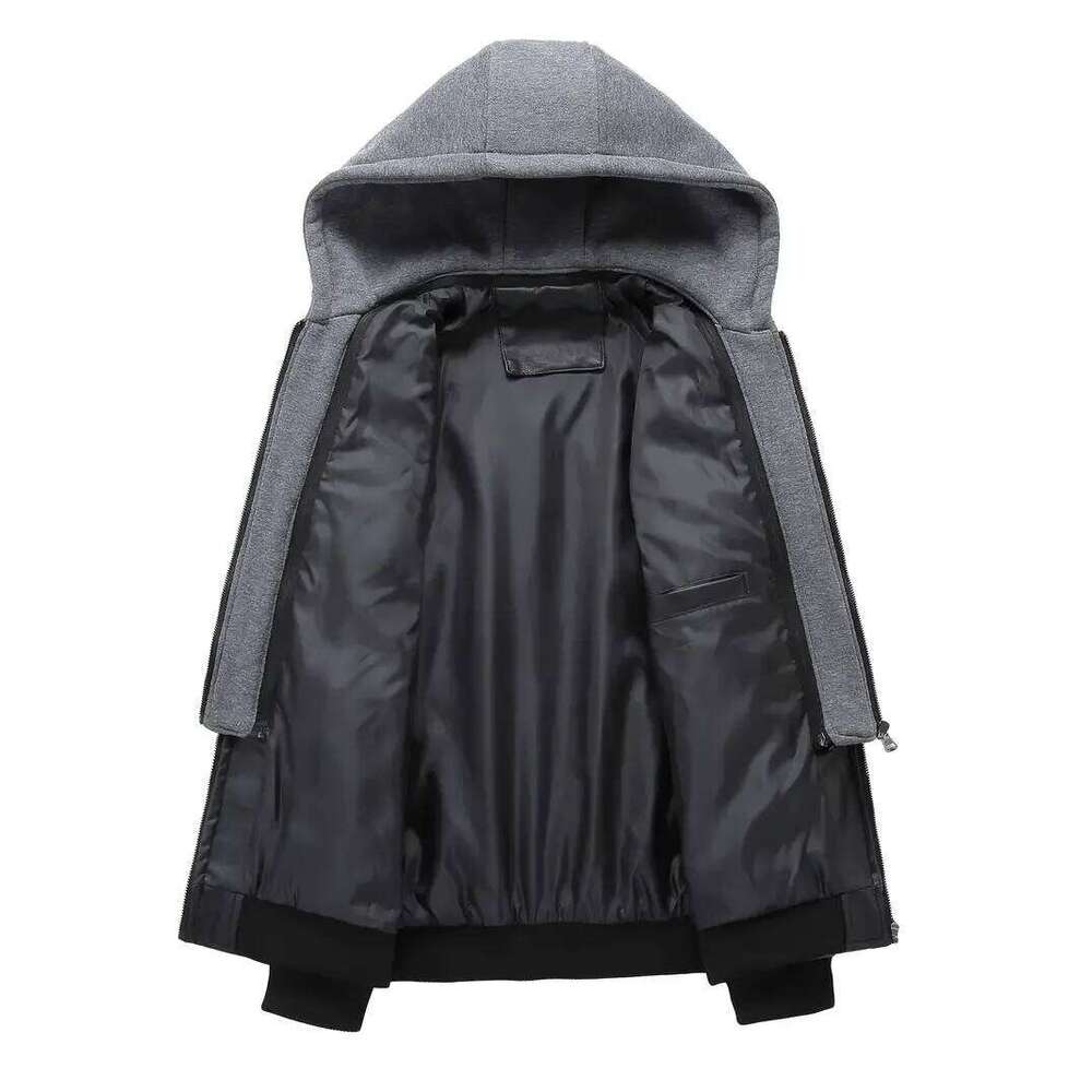 Man Casual Fashion Motorcycle Slim Fit Lapel PU Jackets Autumn Anti-Wind Leather Coat Male