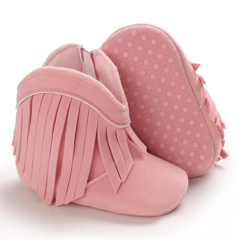 Winter baby girls thick snow boots with plush cute pink furry cotton shoes warm non slip comfortable walking 251022