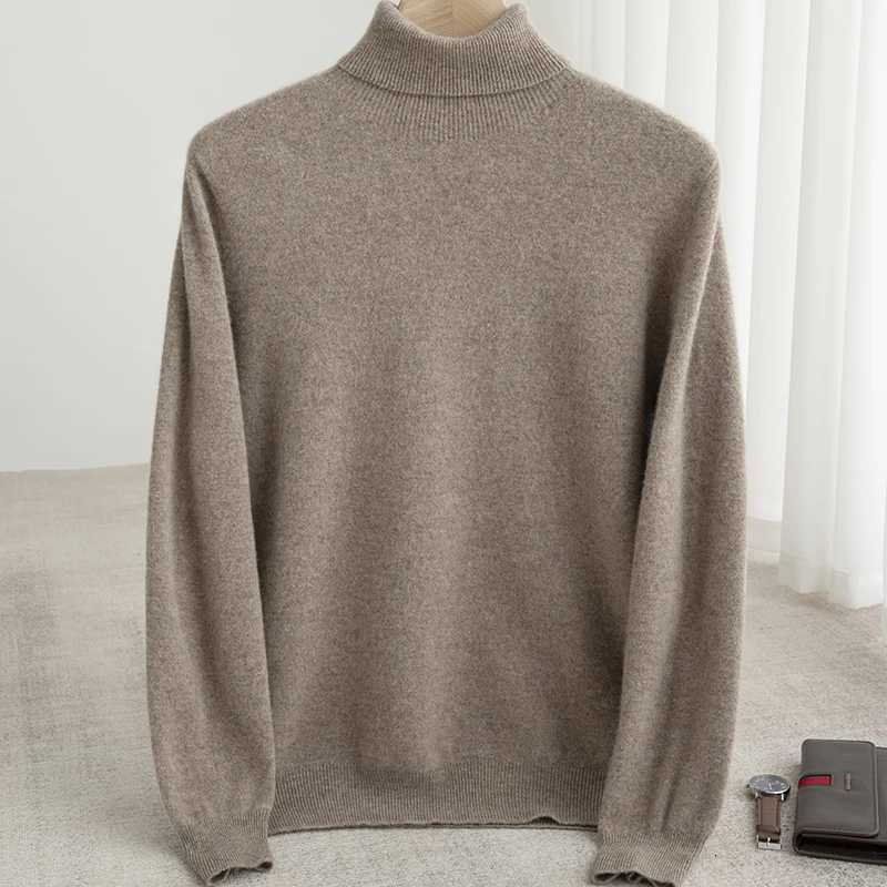 Men 100 Merino Wool Sweater Turtleneck Knitted Pullover Cashmere Warm Solid Color Clothes Business Bottoming Tops Autumn WinterXJ251022