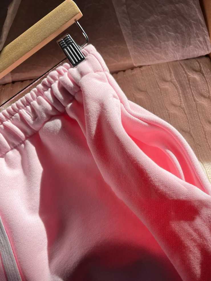 Pink Sweet Drawstring Straight Sweatpants Women Autumn Elastic Waist Cotton Trousers Casual Streetwear Sport Loose Long Pant Y2kT251022