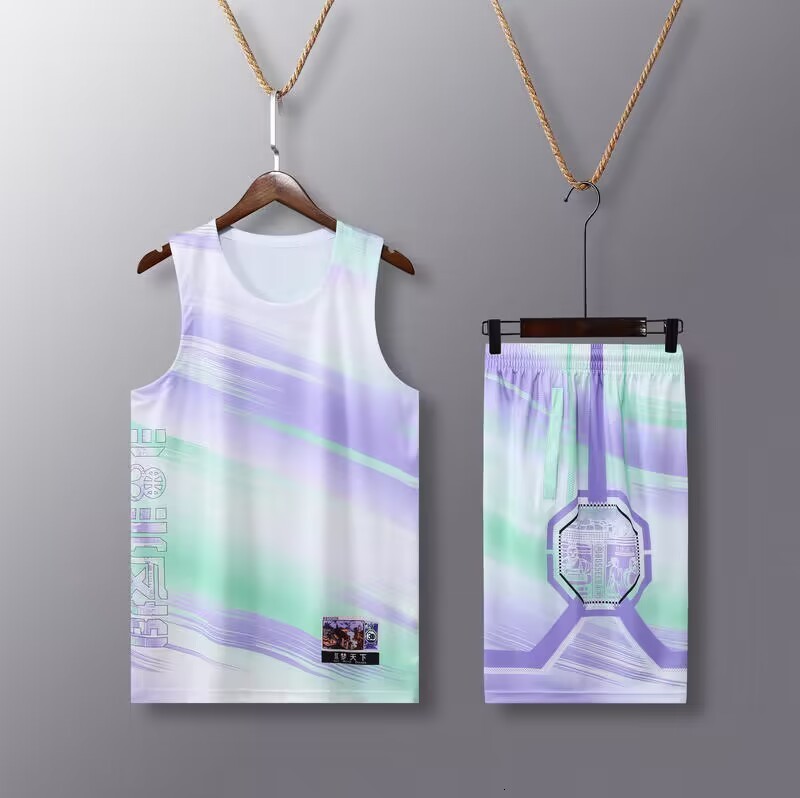 Mens set Sports and leisure Custom Fans Basketball Jerseys game team Short sleeve uniform training Vest and shorts kit 240527