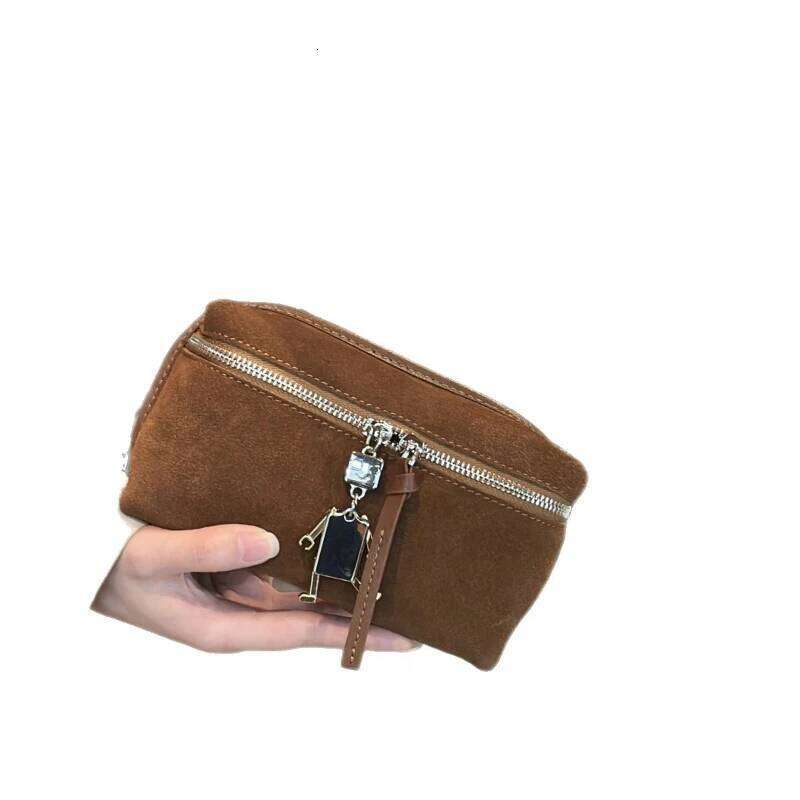 Women's Mini Suede Cowhide Leather Crossbody Handbag Designer Autumn Winter Lady Commuting Shoulder OL Phone Bag Suo251022