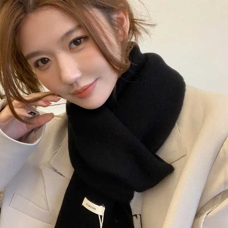 Christmas and New Year Gifts Winter Women Warm Scarf Solid Color Thicken Knitted Shawl Wraps Outdoor Coldproof Long Scarves J251022