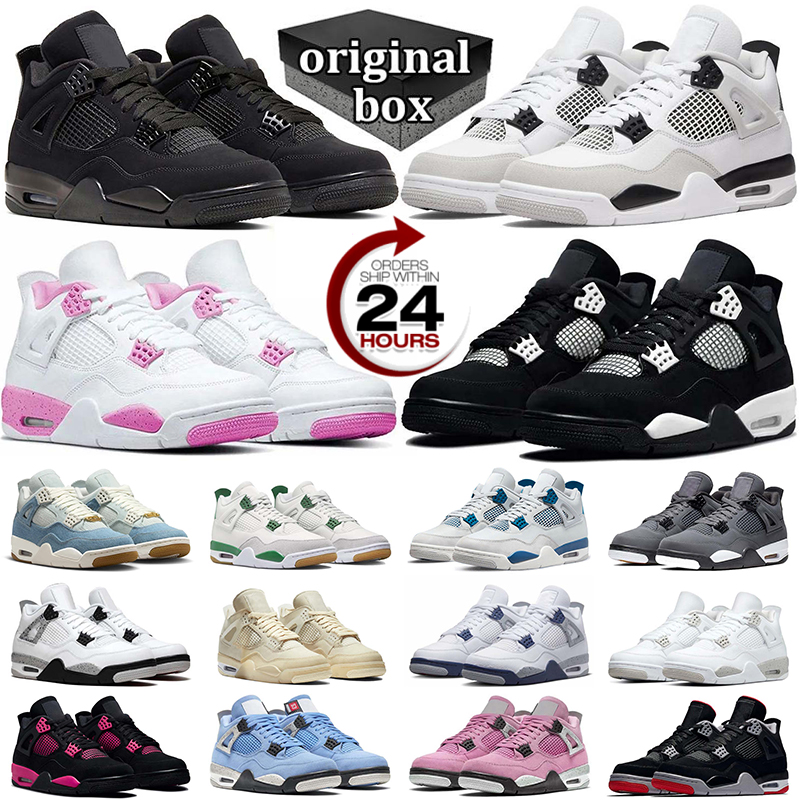 Designer shoes 4s Basketball Shoes for Men Women jump mans 4 Military Black Cat Purple White Thunder Seafoam Bred Orchid Outdoor Sports Mens Trainers Sneakers