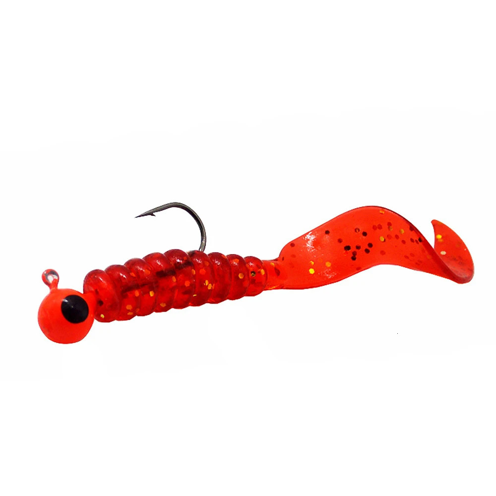 34pcs 1 Set 17pcs Metal Jig Head Fishing Hooks Soft Worm Lure Grub Silicone Fish Artificial Bait Tackle 251022