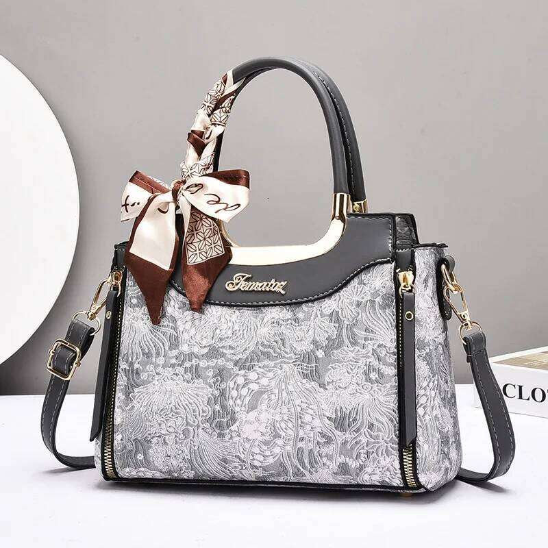 Top-handle Print Leather Women Handbags Female Leisure Shoulder Bags Fashion Purses Vintage Bolsas Large Capacity Tote Bag