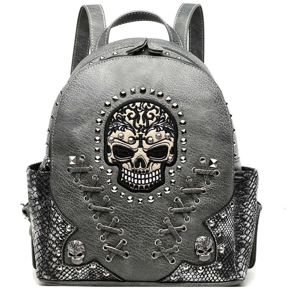 Gothic Skull Women Backpack With Matching Wallet Set