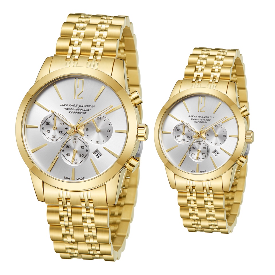 888A Chrismas Gift Japan Chronograph Quartz Movement High Quality Luxury brand Fashion watch Stainless steel strap waterproof wristwatch