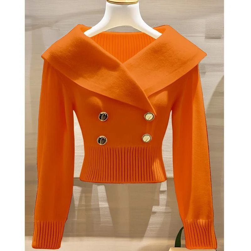 Sweater Womens Fashion Autumn LongSleeved Temperament Casual Knitwear Female Pullovers Sweater 251020