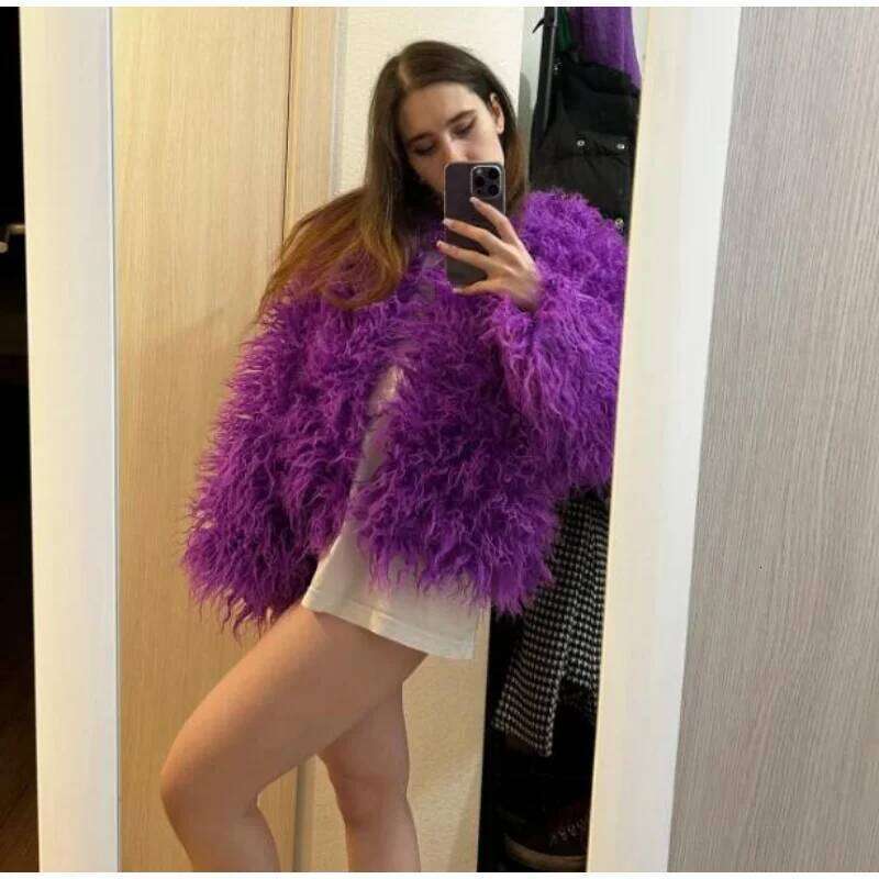 Autumn Winter 18 Colors Faux Coat and Jackets Women Casual Warm Round Neck Fluffy Fur Coats Female