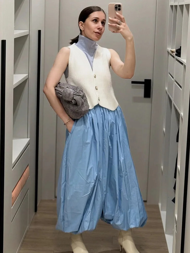 Trendix Casual Loose Lantern Pant Women Summer Fashion Solid High Waist Drawsting Ankle Trouster Street Party Bloomers Pants 251022