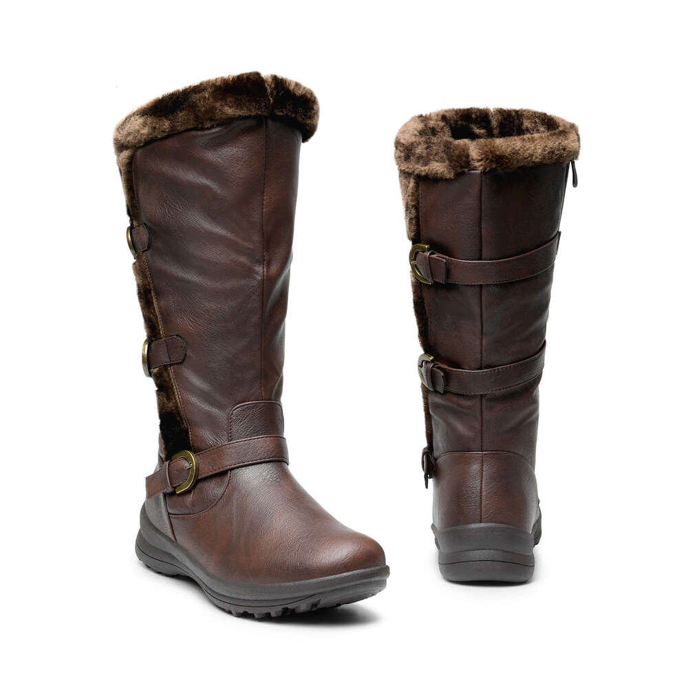 Women's Winter Fully Fur Lined Zipper Closure Snow Knee High Boots DREAM PAIRS