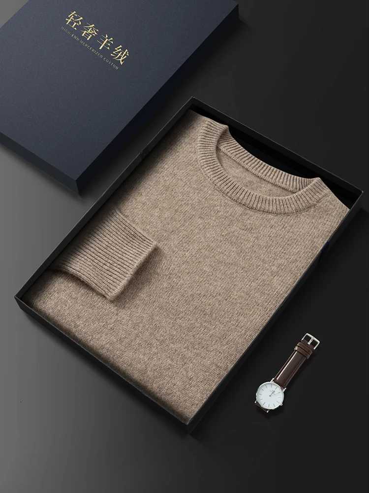 Business Men Pullover Sweater 100 Cashmere Sweater Autumn Winter Warm Clothes Thick Knit Soft Casual Highend ONeck Basic TopsXJ251022