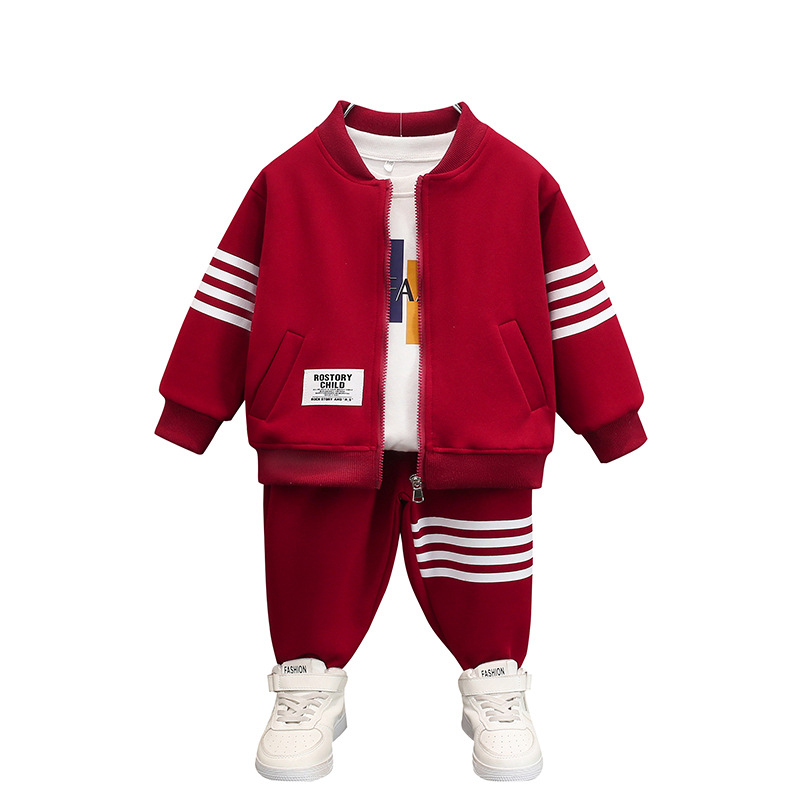 2025 Boys' Spring Sports 2-Piece Set Korean Trendy Jacket Outfit Cool Toddler Fashion Wear