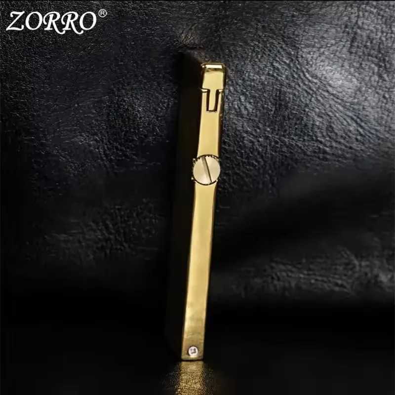 Zoro Metal Lighter Ultrathin personzed portable open flame grinding wheel cigarette lighter Birthday gift small tool C251022