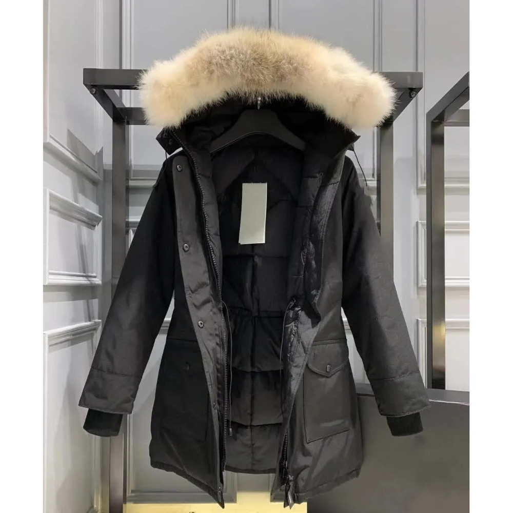 Designer Womens Down Jacket Fashion Brand canada Long Coat Large Pocket Fur Collar Thermal Top Female women goosewomen autumn and winter Large Clothing Coats 01