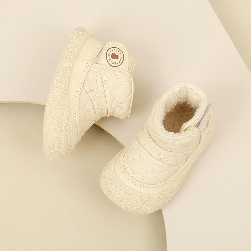 Baby Boys Girls Cartoon Rabbit Padded Winter Warm Boots Rubber Soles Nonslip Indoor Outdoor Walking Shoes 251022
