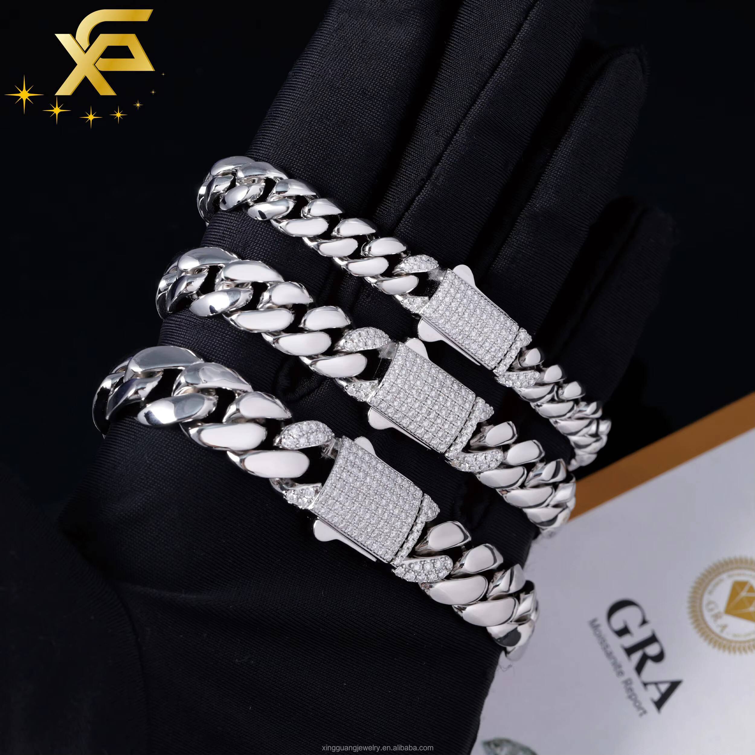 New Arrival boutique Solid S925 Silver Cuban Lidynamic Chain 8mm 10mm 13mm Wide Hip Hop Necklace Men Women Cuban Chain Fashion Jewelry