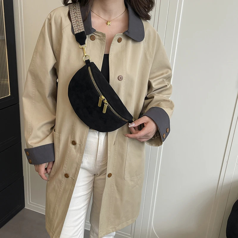 Womens Chest Bag Faux Suede Waist Fashion Fanny Pack Adjustable Strap Hip pack ner Shoulder Crossbody Bags Phone Purse 251014