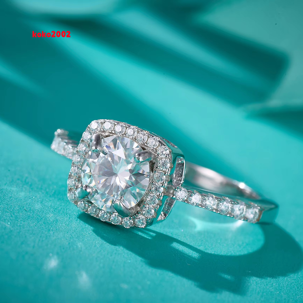 Aivenchy Hot Lab Grown Diamond Ladies Ring Fine Jewelry 925 Sterling Silver Rhodium Plated Women Luxury Moissanite Finger Ring