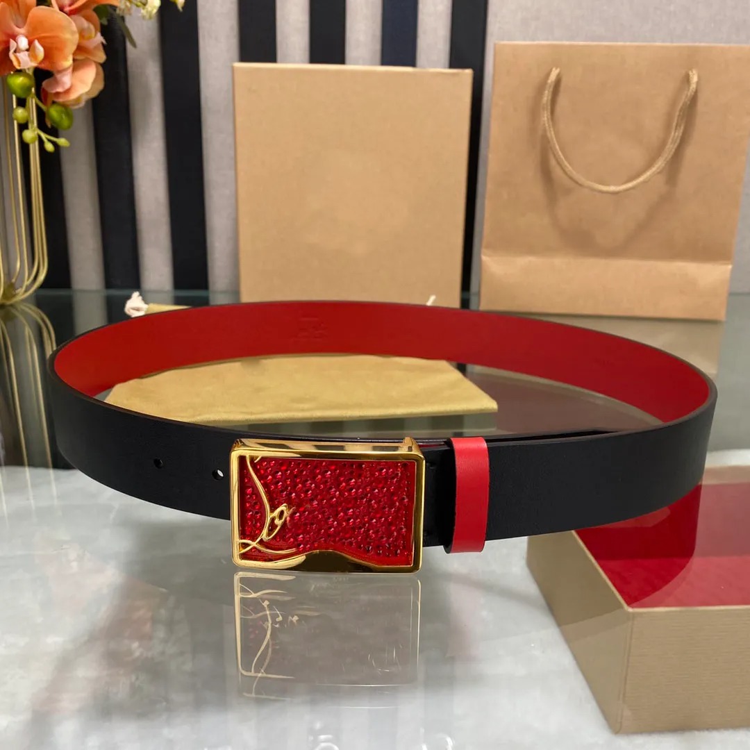 Designer 5A+ Quality Belt Super Stylish Red Upscale CL Real Leather Belts Big Buckle For Men Women Luxurys Genuine Leather Black Red Background Waistb