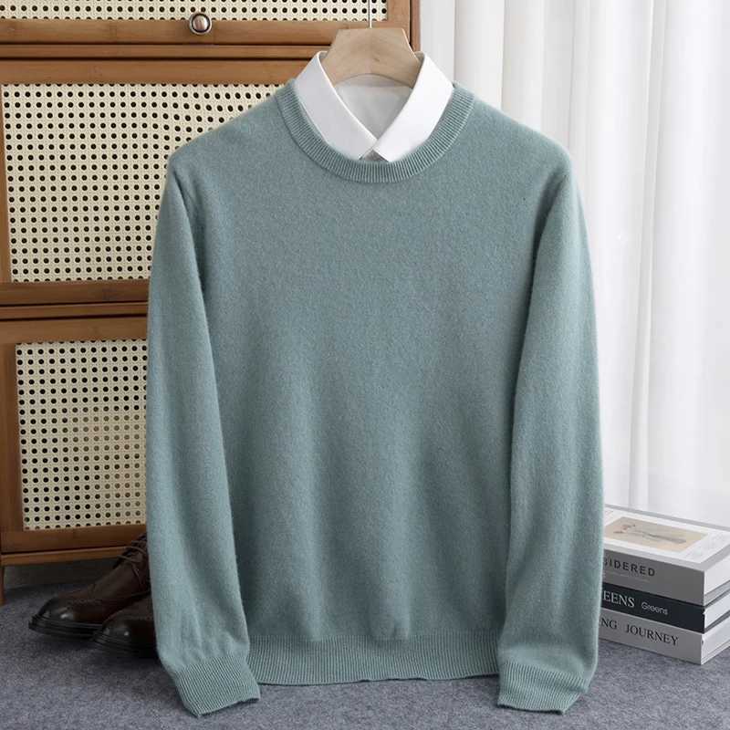 New 100 Merino Wool Sweater Men Autumn Winter ONeck Pullover Business Casual Base Shirt Knit HighGrade Warm Male Jumper TopsXJ251022