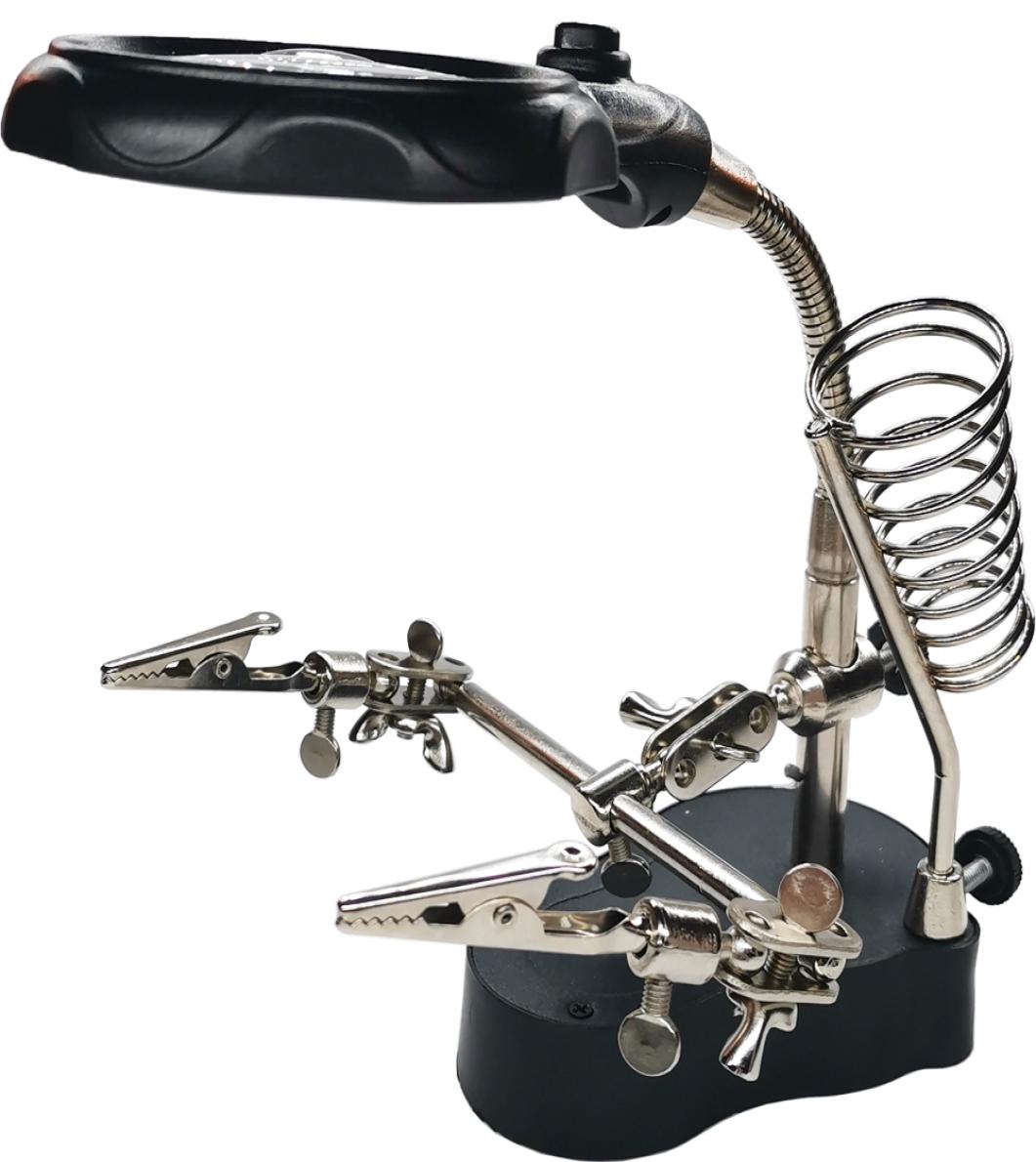 Welding Equipment Helping Hands Soldering Station 35X 12X Magnifying Glass LED Lighted Magnifier with Auxiliary Clips Alligator C5523894