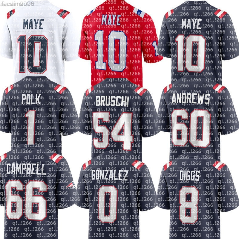 Tom Brady Will Campbell Tedy Bruschi Randy Moss Christian Gonzalez Drake Maye Ja'Lynn Polk Rhamondre Stevenson Jacoby Brissett Osborn Football NFL Patriots Jersey