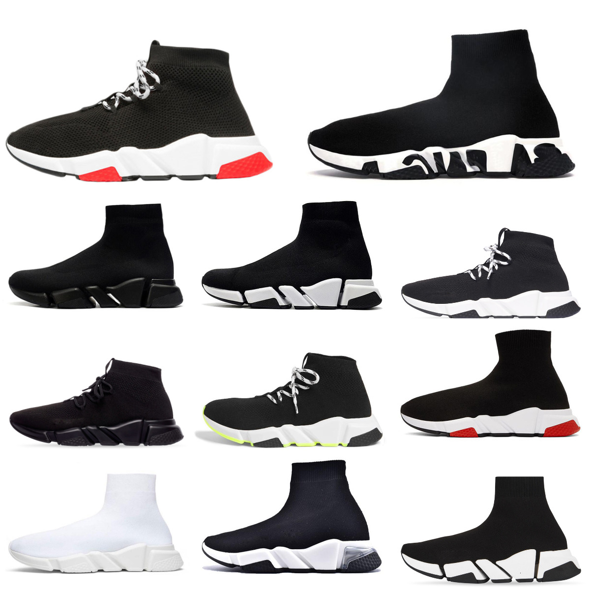Designer Sock Speed V2 V4 Runner Shoes Trainers Men Women High Low 2.0 3.0 4.0 Graffiti White Black Paris Casual Shoes Red Clear Sole Lace-up Mesh Socks Platform Sneakers L8