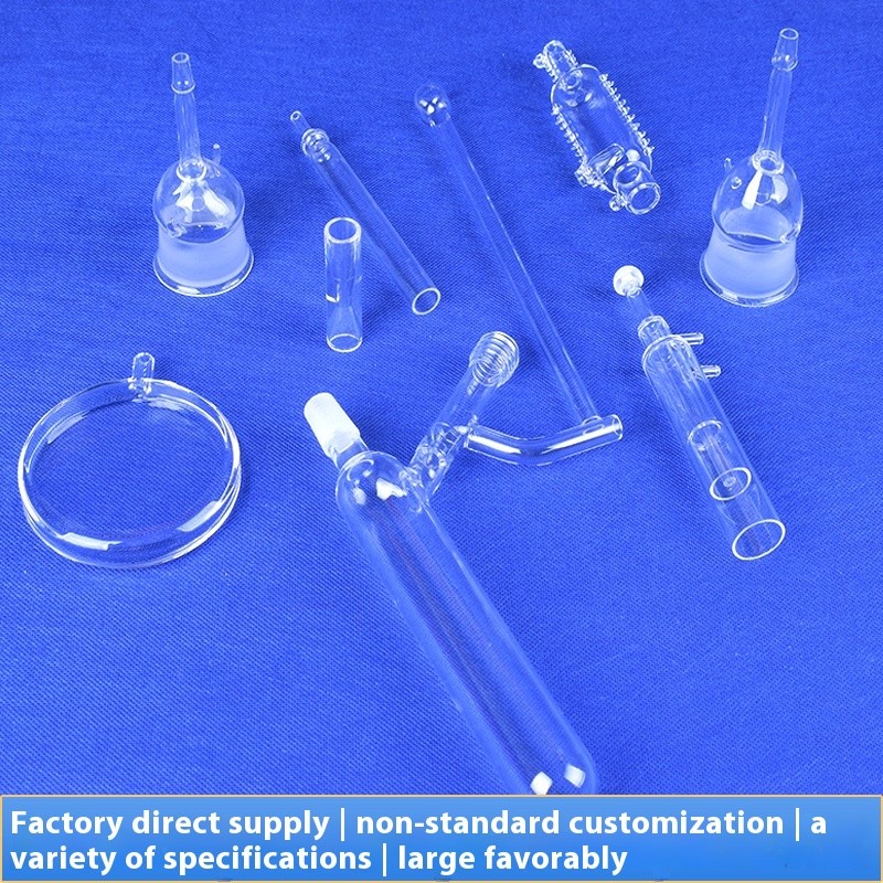 Customized High Temperature Resistant Fused Silica Laboratory glassware Transparent Round Bottom Quartz sealed Glass Tube